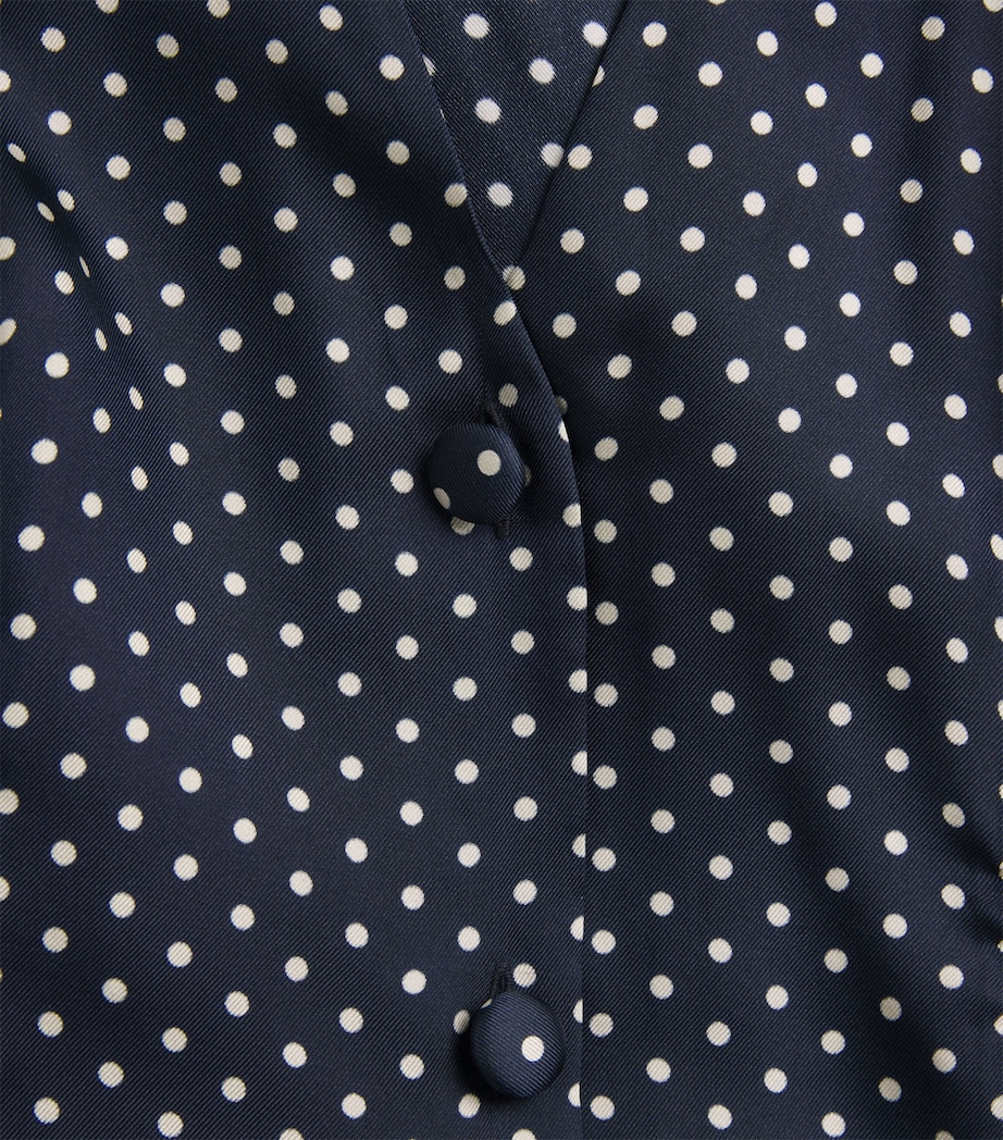 DÔEN Womens Silk-Blend Aubrey Mini Dress Hepburn Dot Image 6