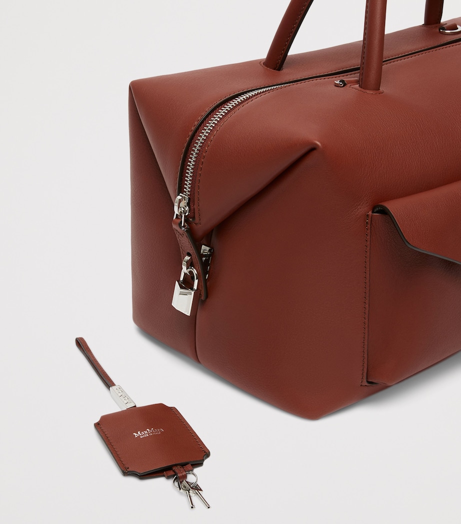 Max Mara Large Leather Boston Bowler Bag Rust Image 7