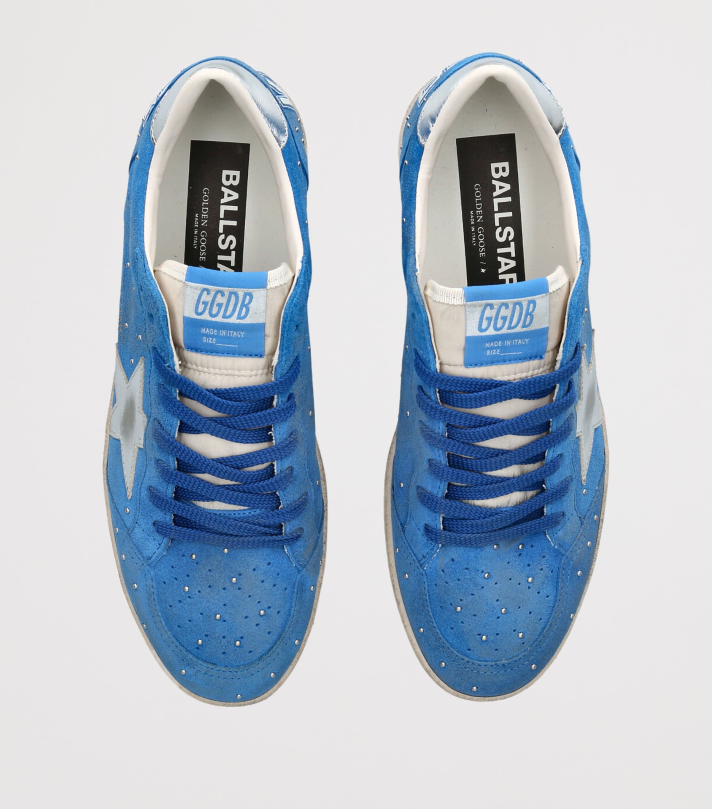 Golden Goose Suede Studded Ball Star Sneakers Blue Image 4