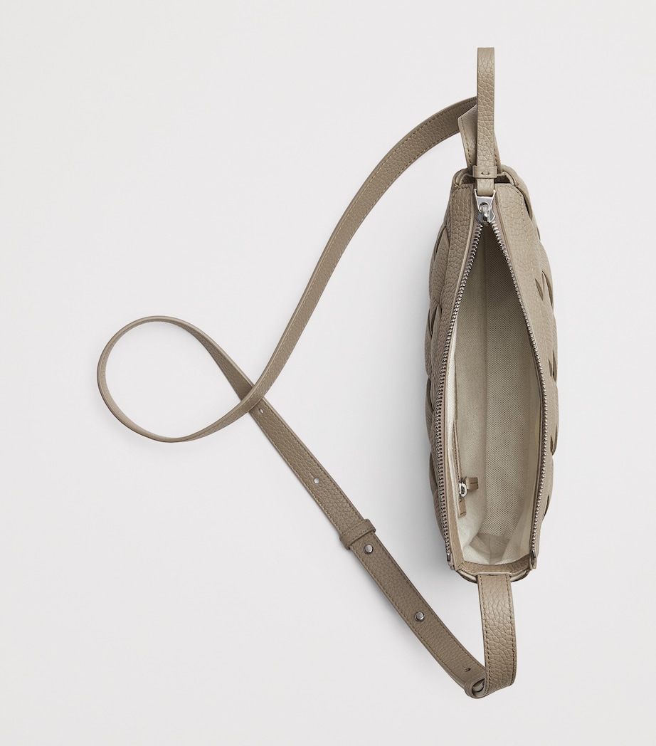 Small Leather Zipped Diago Messenger Bag 2816 Image 3