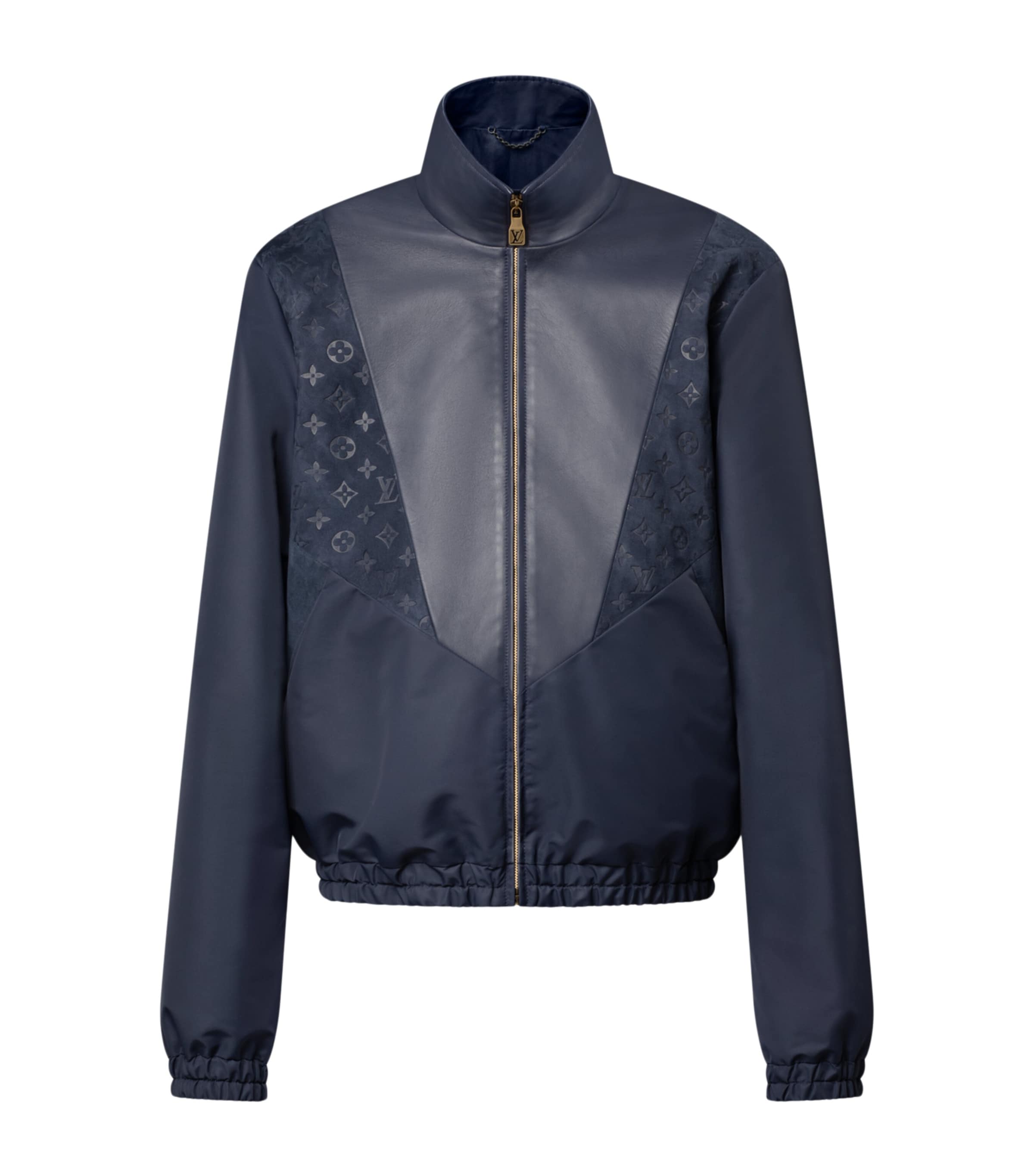 Leather Track Jacket DARK NAVY Image 1