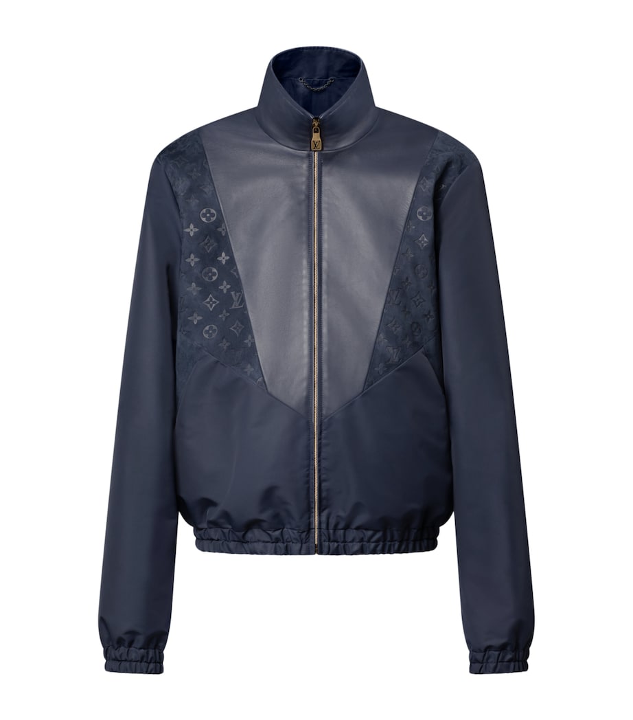 Leather Track Jacket DARK NAVY Image 1