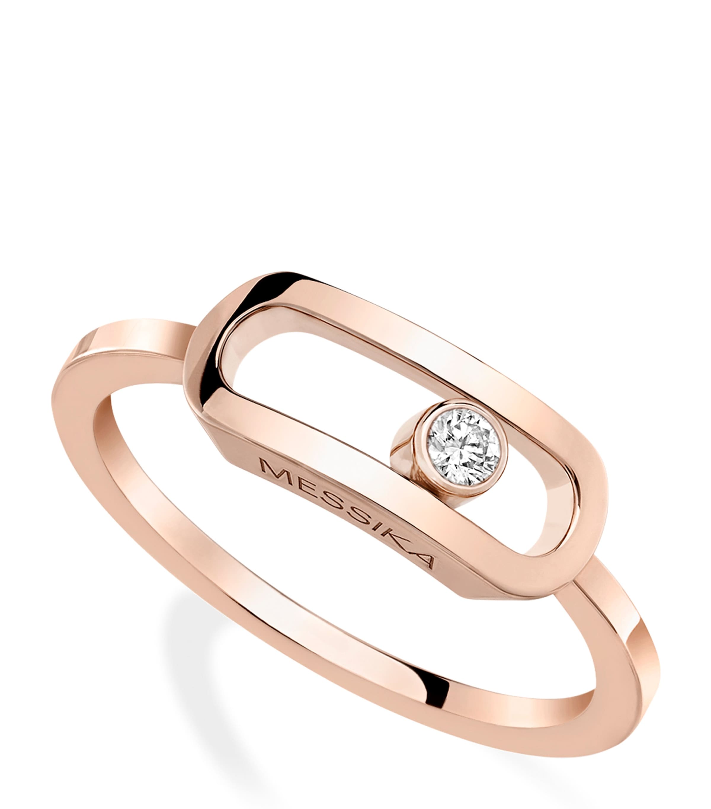 Rose Gold and Diamond Move Uno Ring PINK GOLD Image 1