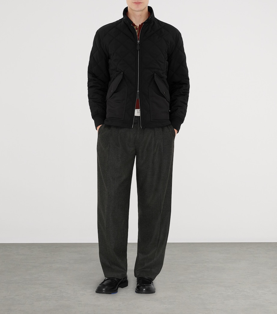 Quilted Harrington Jacket BLACK Image 2