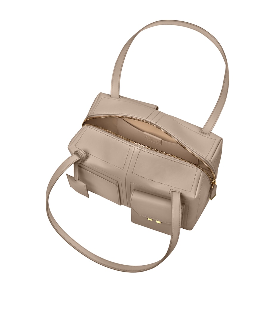 Leather Ice Cube Shoulder Bag GREIGE Image 6