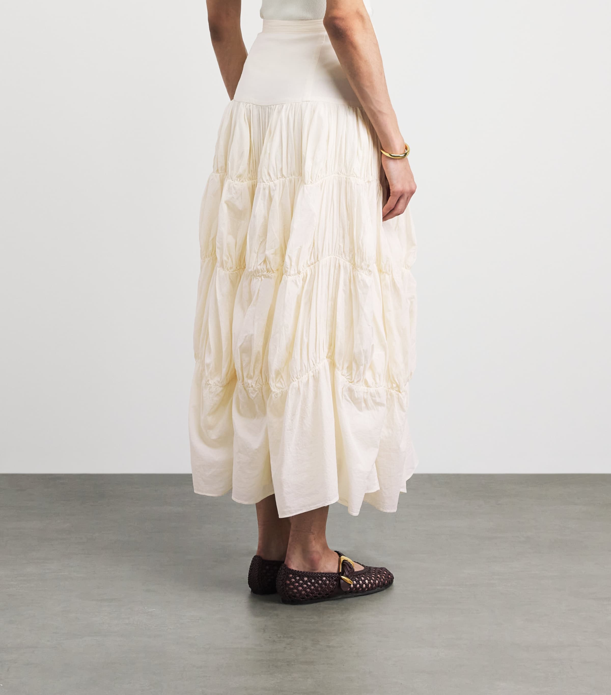 Ulla Johnson Womens Cotton Davina Maxi Skirt Cowrie Image 5