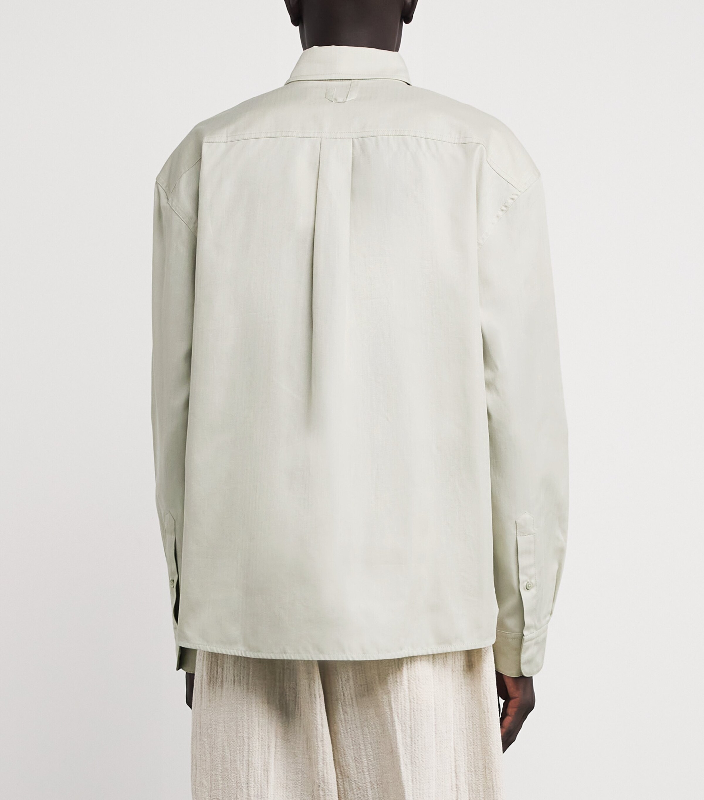 Jacquemus Mens Cotton '50s Logo Simon Shirt Light Green Image 4