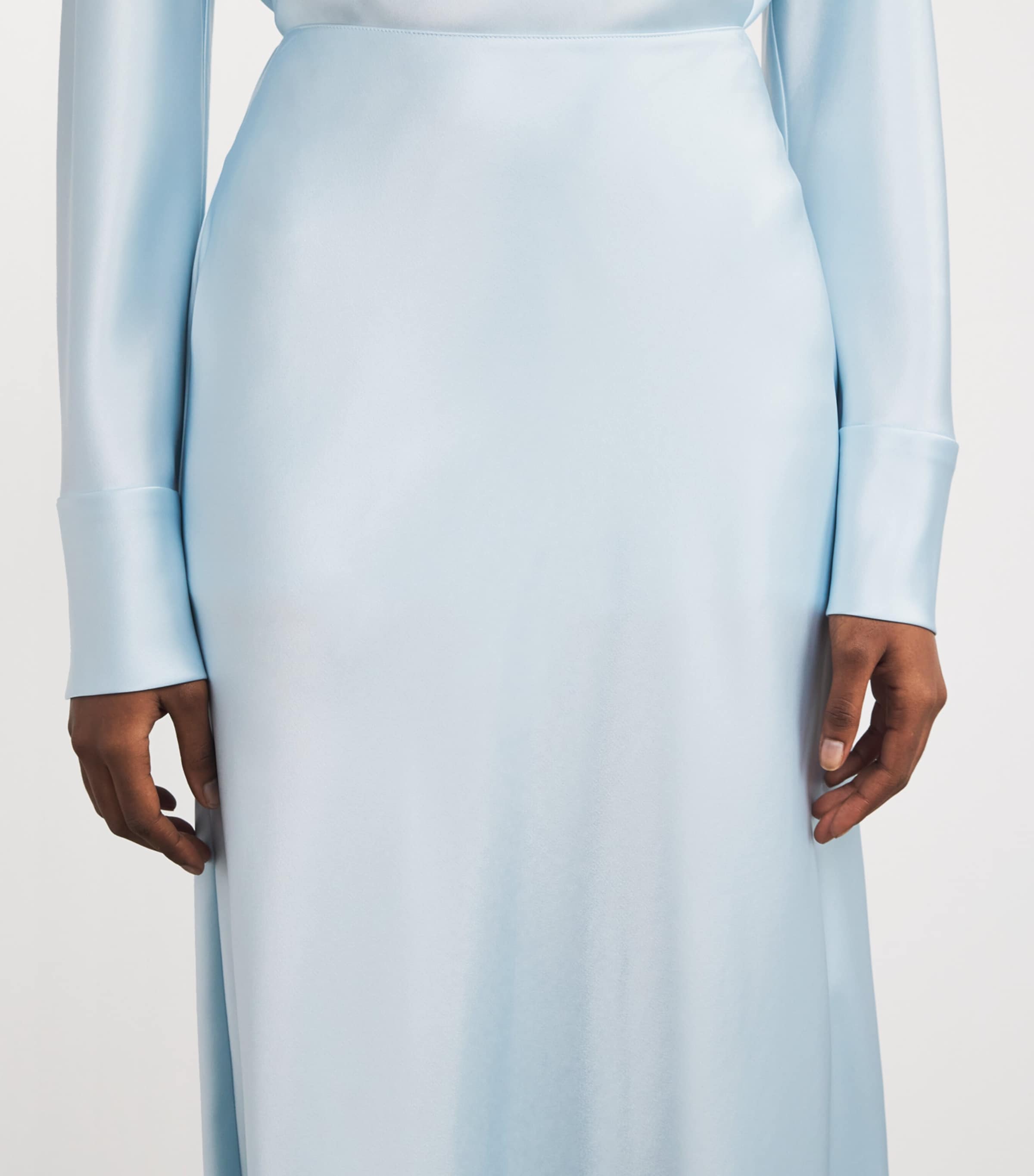 CAMILLA AND MARC Womens Satin Chimera Maxi Skirt Misty Blue Image 6