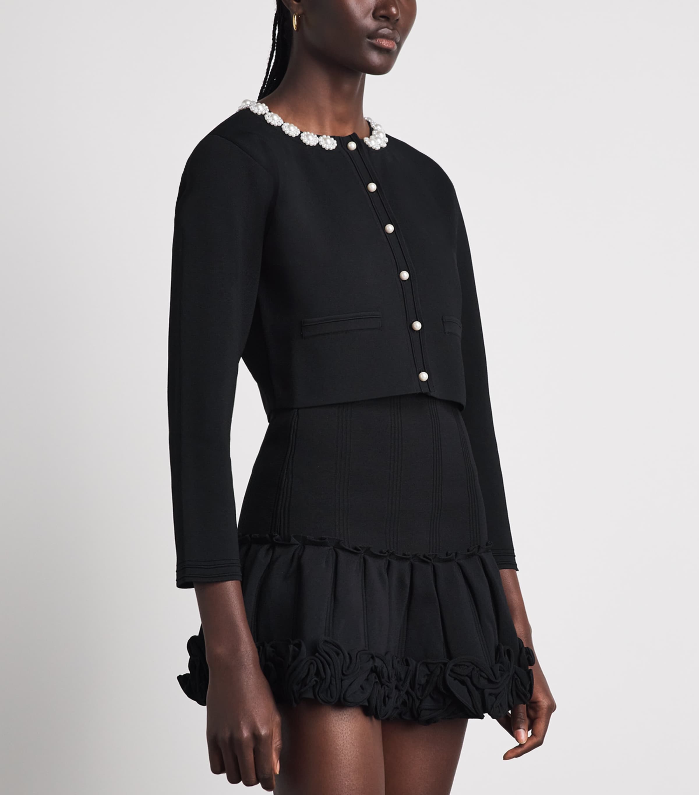 Sandro Paris Womens Embellished Cardigan Black Image 4
