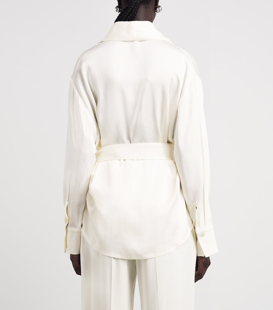 Victoria Beckham Womens Satin Crepe Alba Blouse Ivory Image 5
