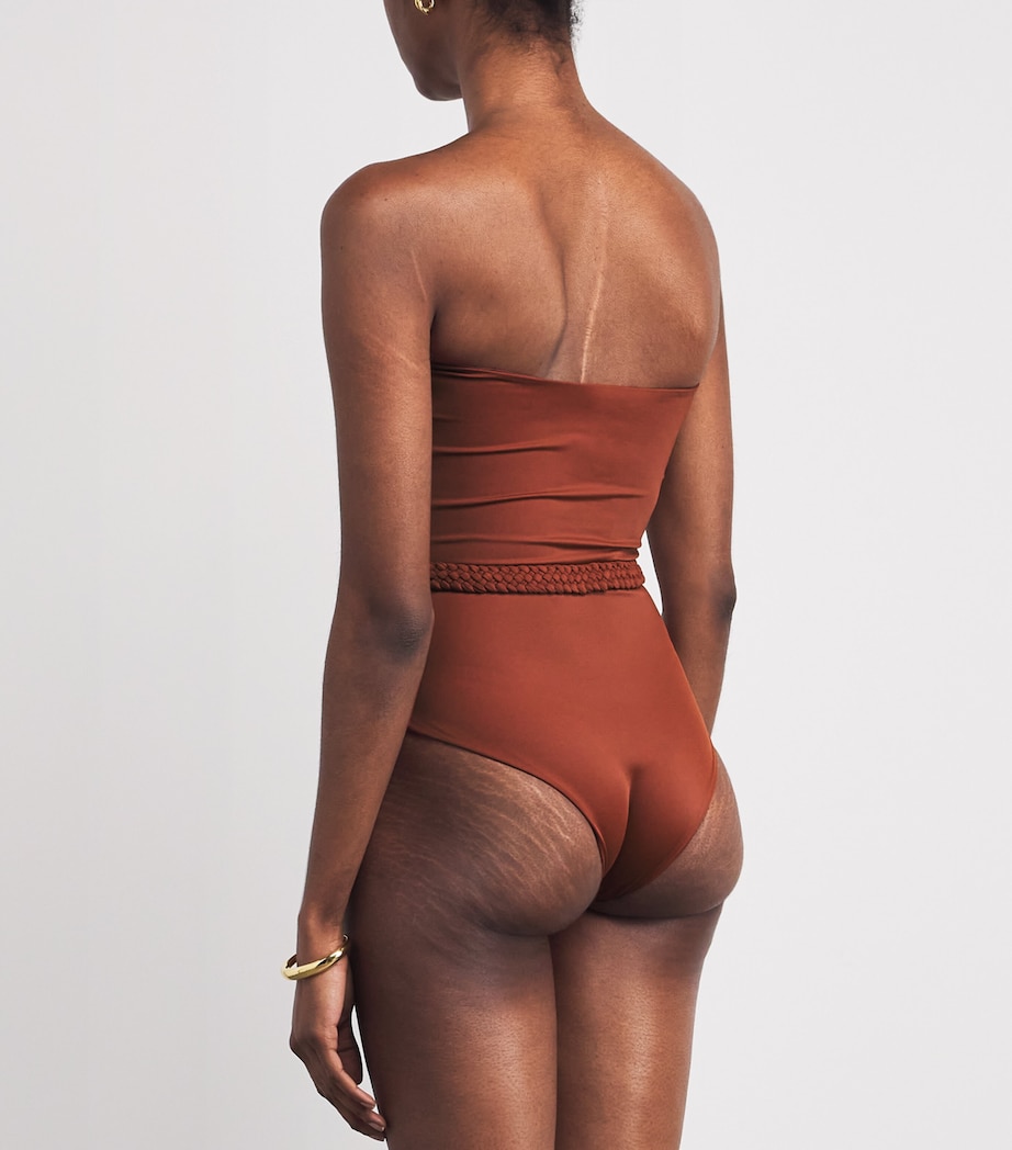 Johanna Ortiz Womens Classic Belted Swimsuit Marsala Image 3