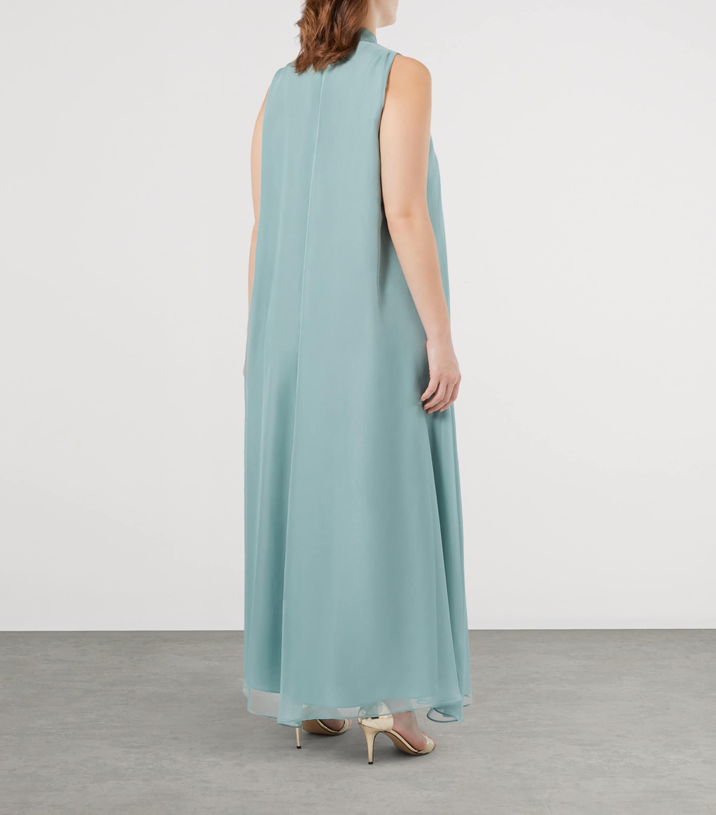 Satin Embellished Midi Dress PASTEL GREEN Image 3