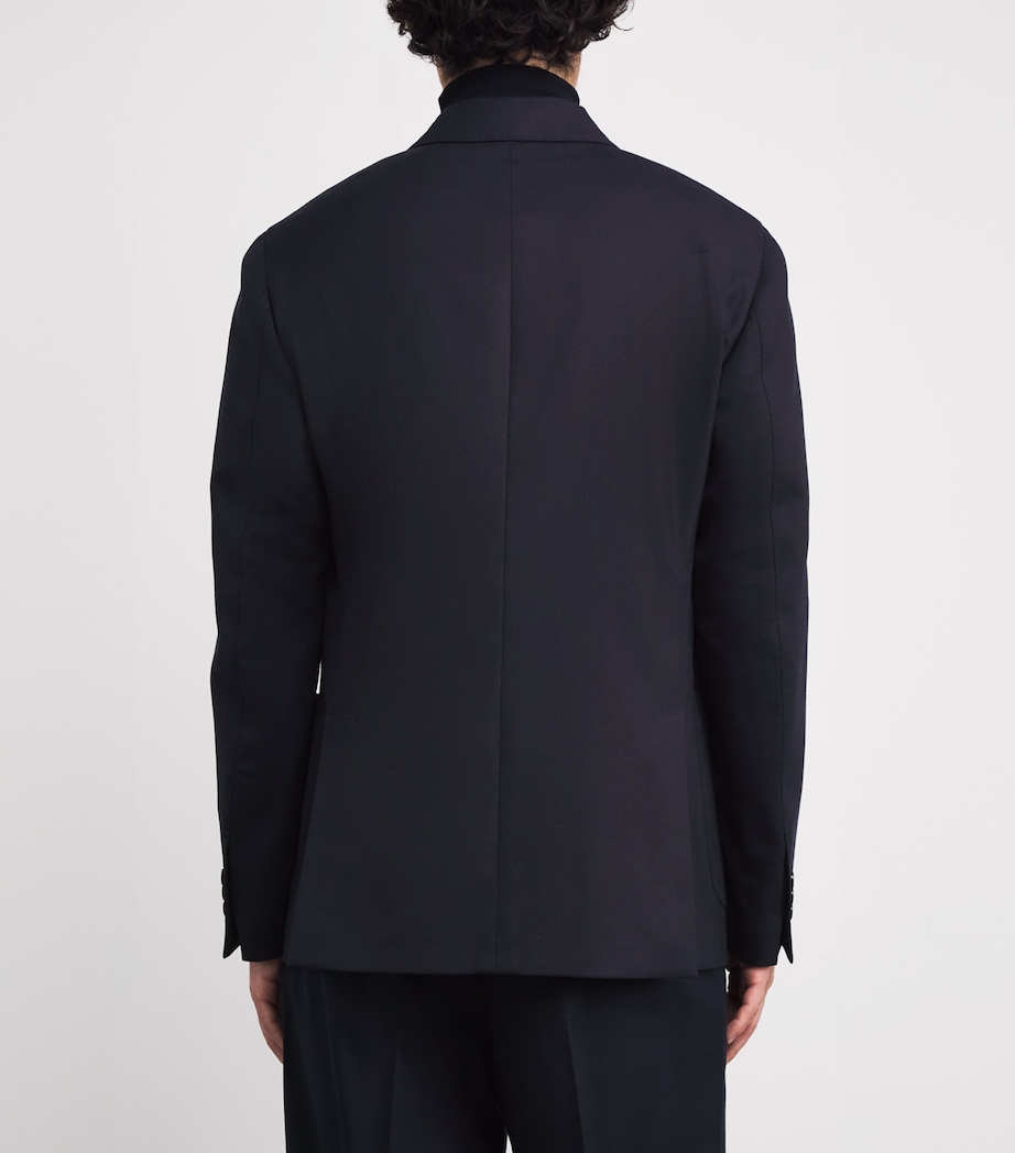 Wool-Blend Double-Breasted Blazer 850 NAVY Image 4