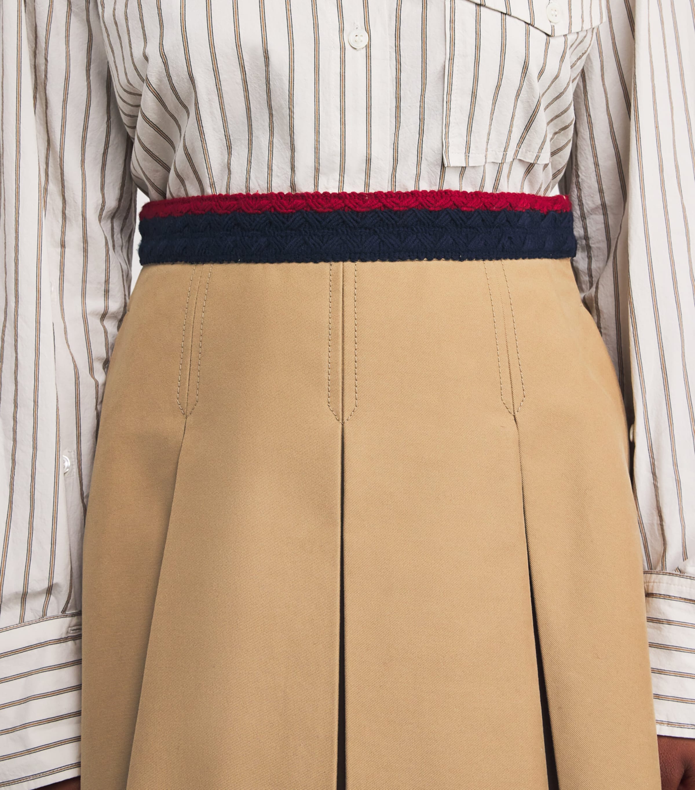 Stretch-Cotton Pleated Mini Skirt 209 Image 6