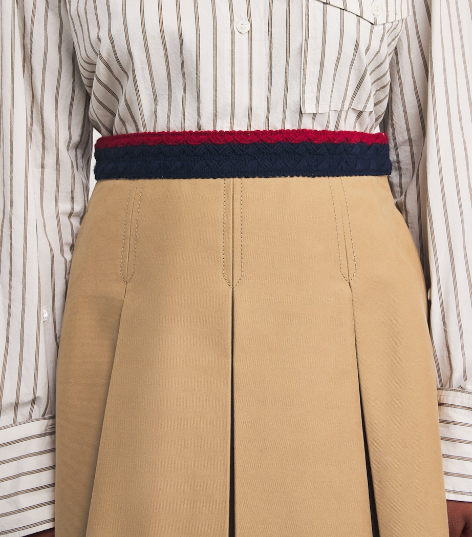 Stretch-Cotton Pleated Mini Skirt 209 Image 6
