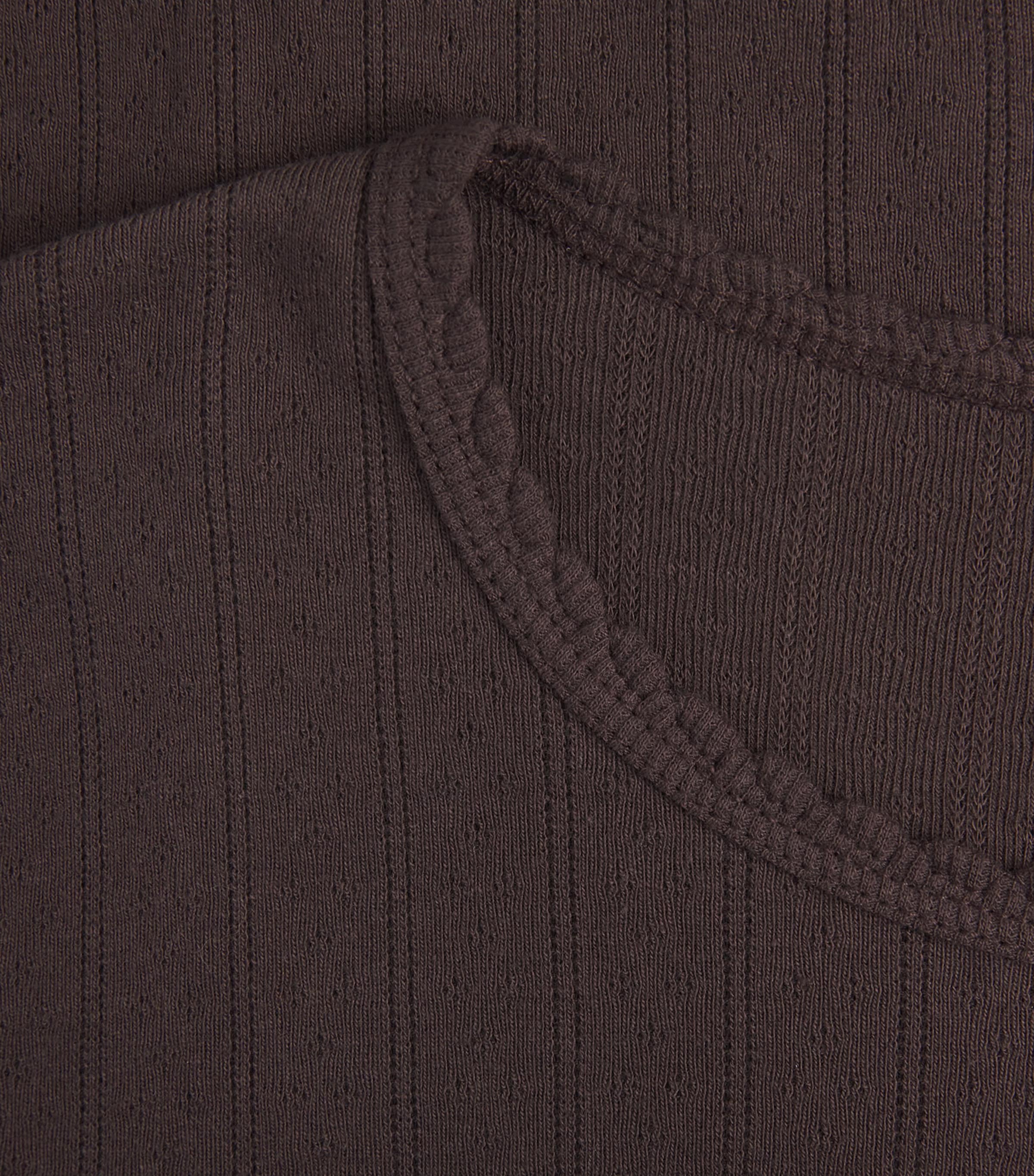 Cotton Pointelle T-Shirt CHOCO Image 5