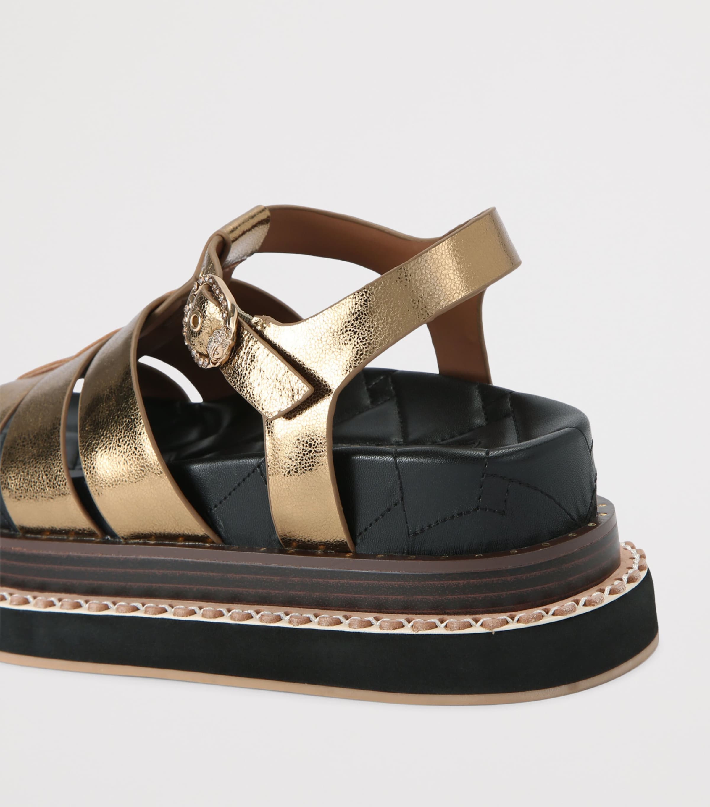 Kurt Geiger London Metallic Leather Orson Sandals Bronze Image 4