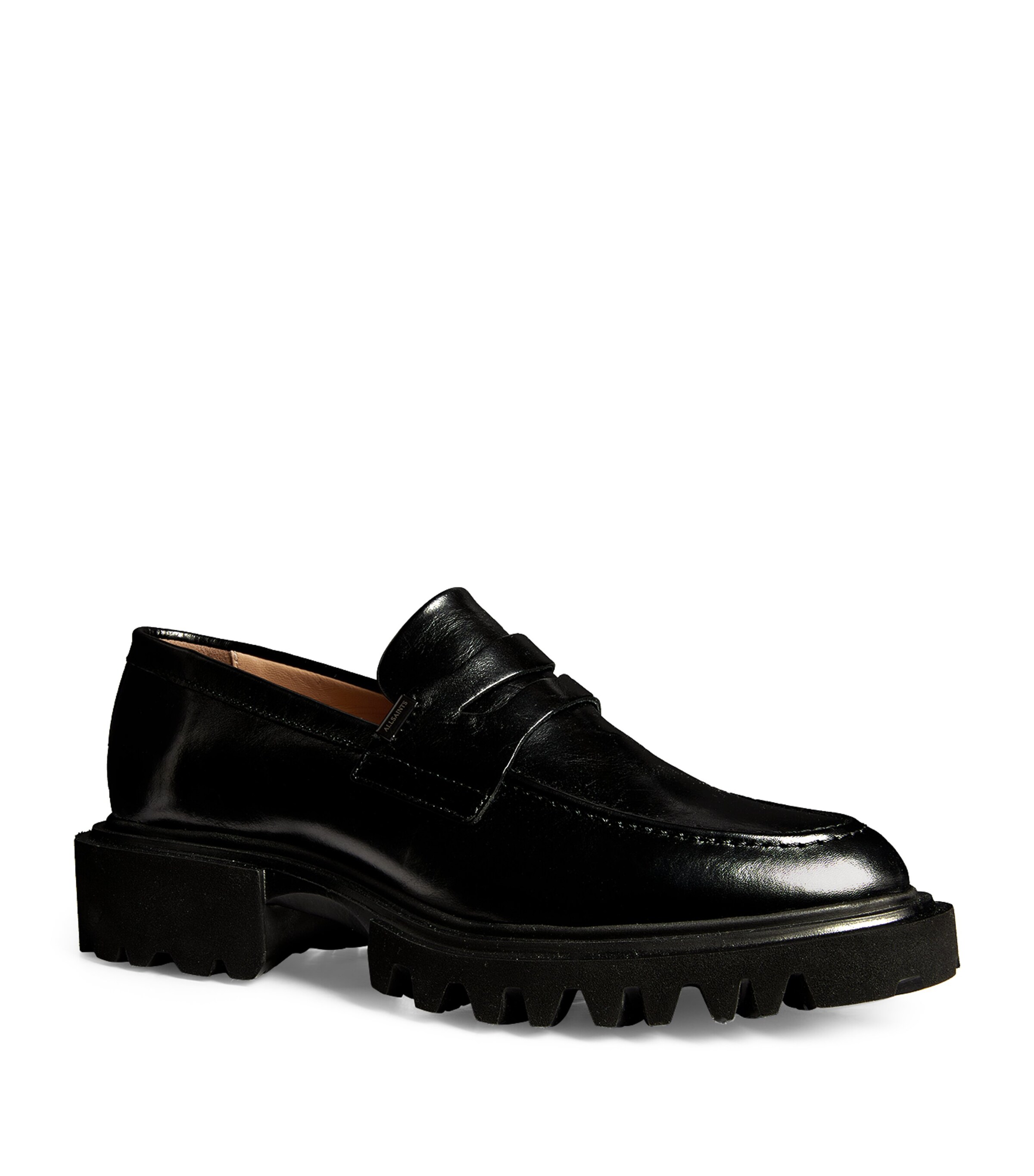 ALLSAINTS 黒 コインローファー/22.5/S ALLSAINTS 黒 コインローファー/22.5/S