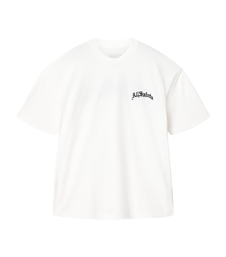 AllSaints Mens Organic Cotton Descent T-Shirt Ashen White Image 1