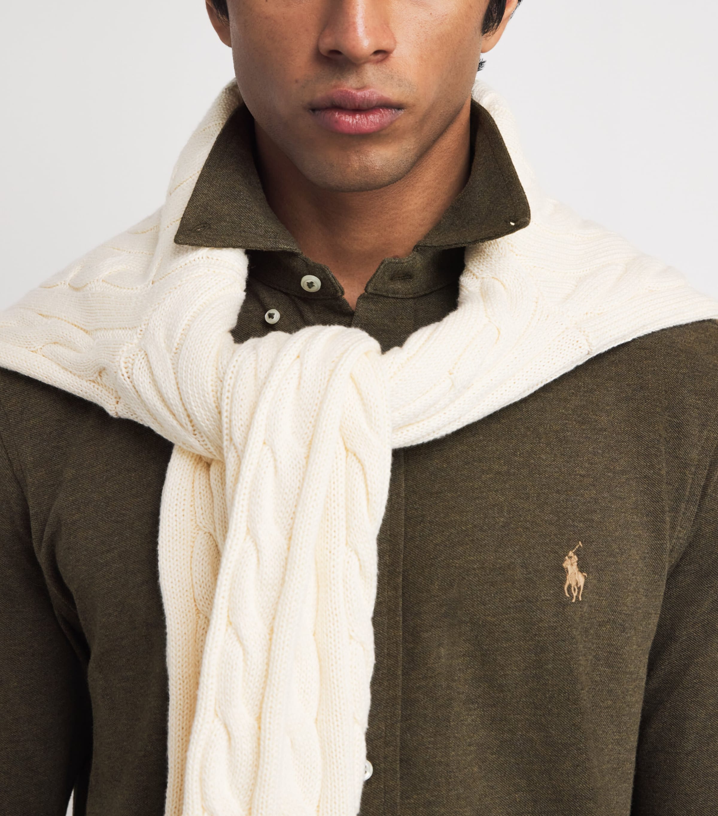 Polo Ralph Lauren Mens Cotton Featherweight Mesh Shirt Wlsn Olive Image 6