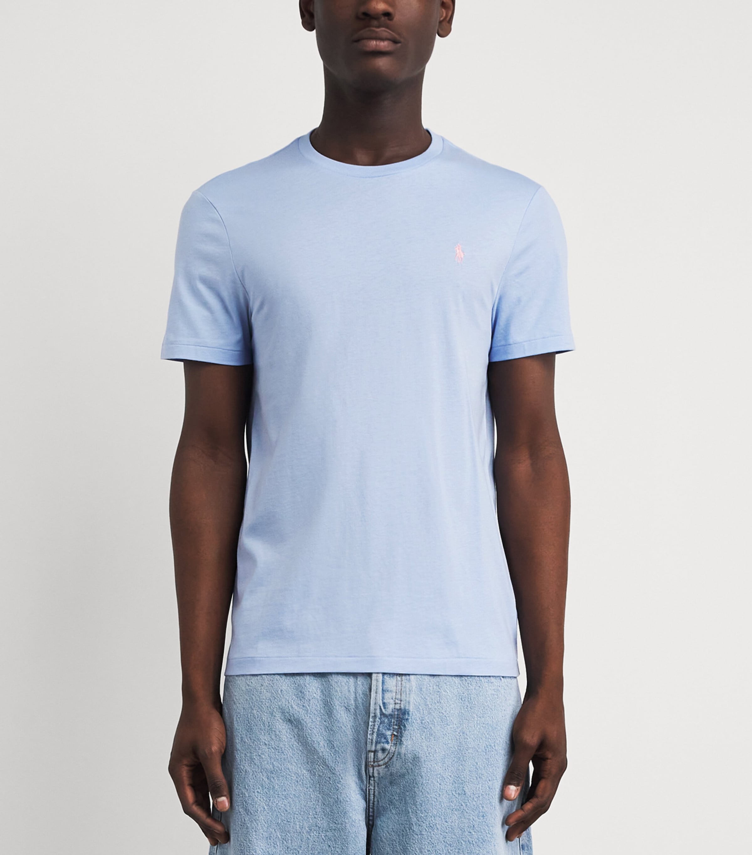 Polo Ralph Lauren Mens Cotton Custom-Fit Polo Pony T-Shirt Pebble Image 4