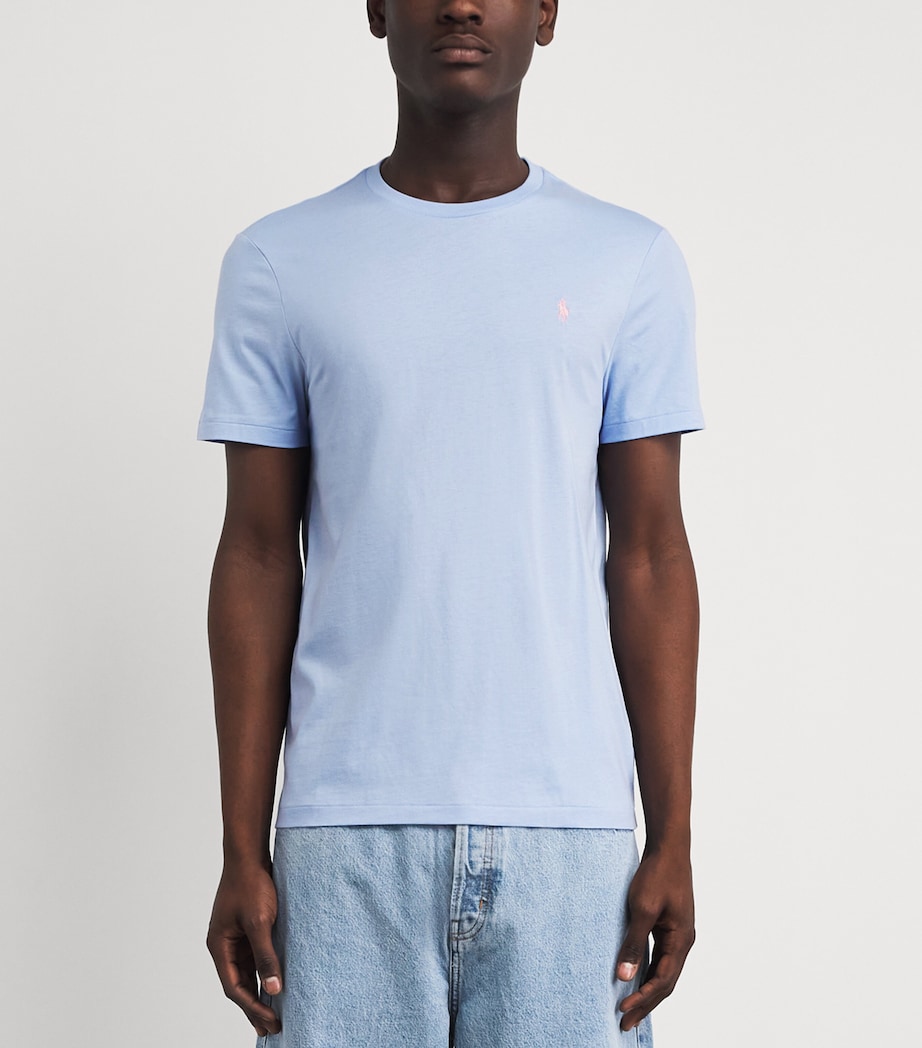 Polo Ralph Lauren Mens Cotton Custom-Fit Polo Pony T-Shirt Pebble Image 4
