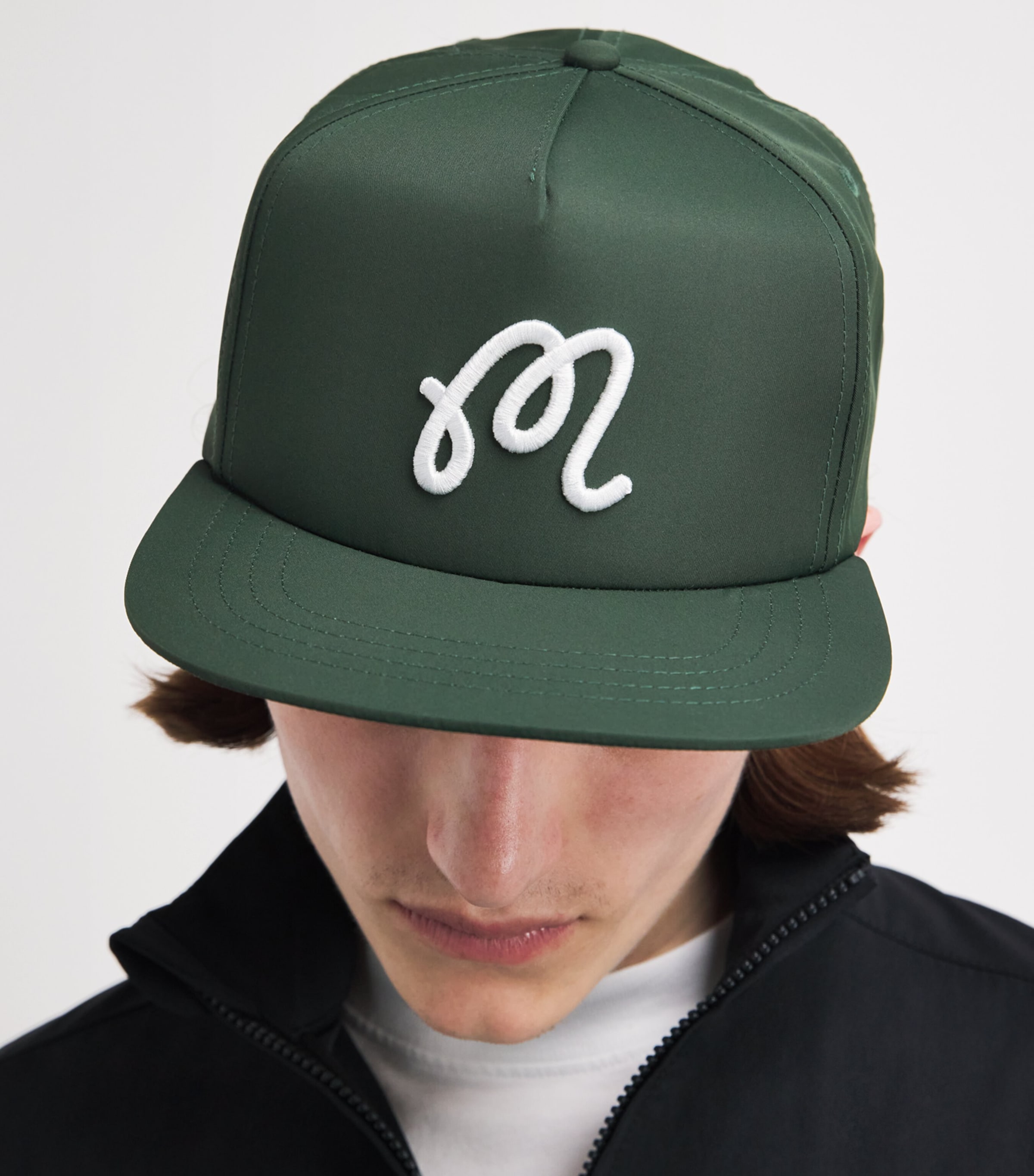 Malbon Golf Embroidered M Snapback Cap Forest Image 2