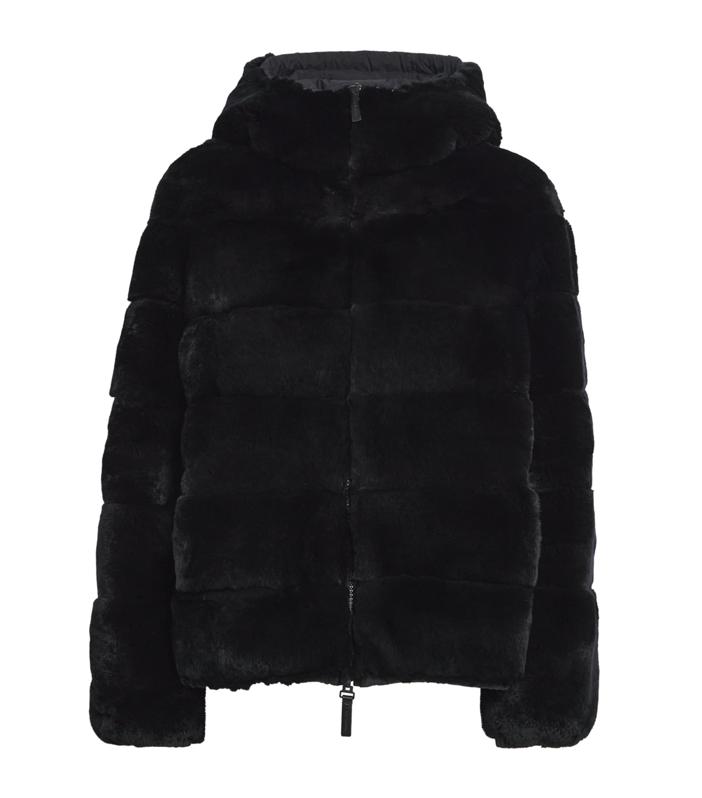 Down Rabbit Fur Reversible Puffer Jacket C99 Image 1