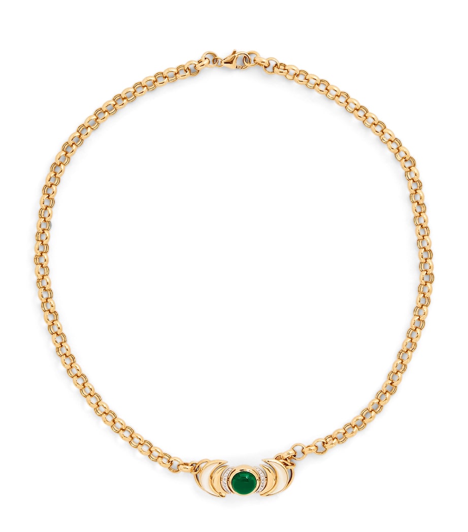 L'ATELIER NAWBAR Yellow Gold, Diamond and Malachite Venus Lot N*91 Necklace Yellow Gold Image 1