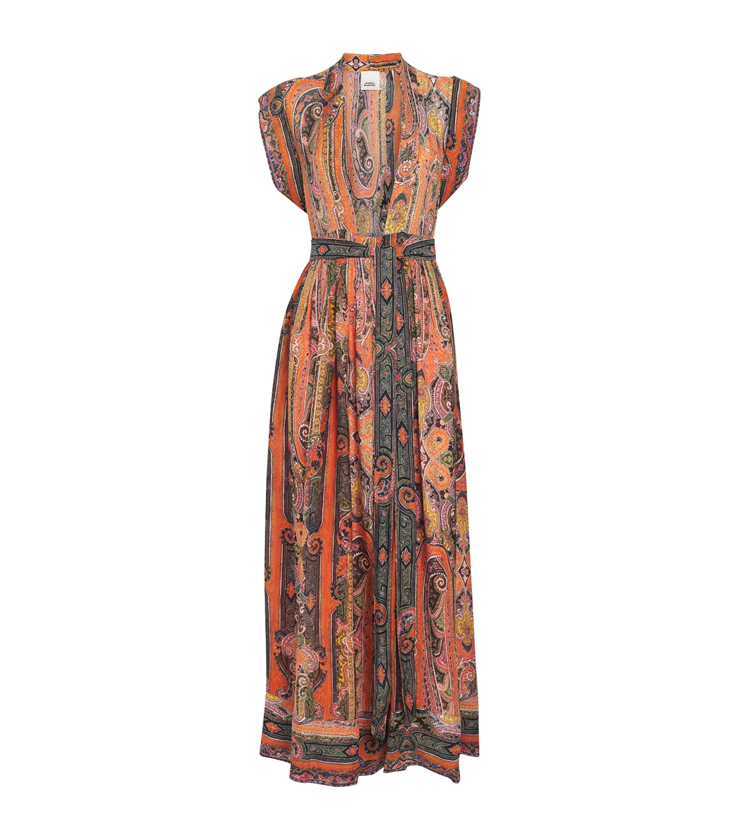 Isabel Marant Melissa Belted Paisley-print Silk Maxi Dress