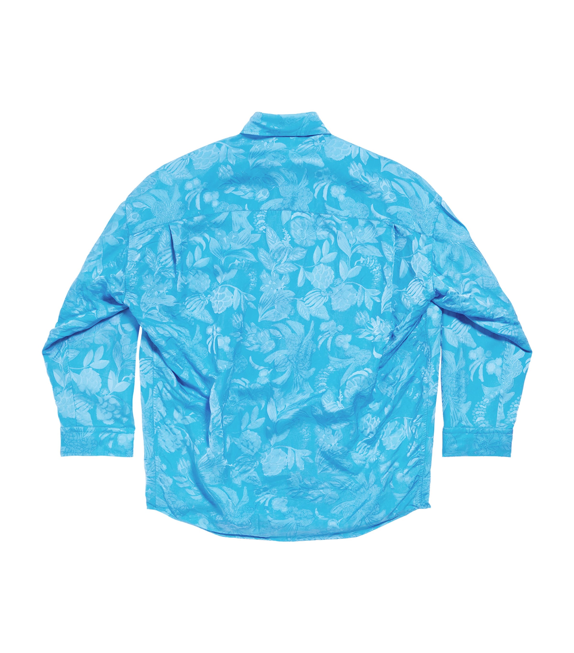 Balenciaga Womens Floral-Jacquard Cocoon Long-Sleeve Shirt Image 3