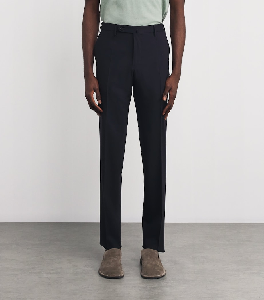 Stretch-Wool Tailored Trousers 820 BLUE SCURO Image 3