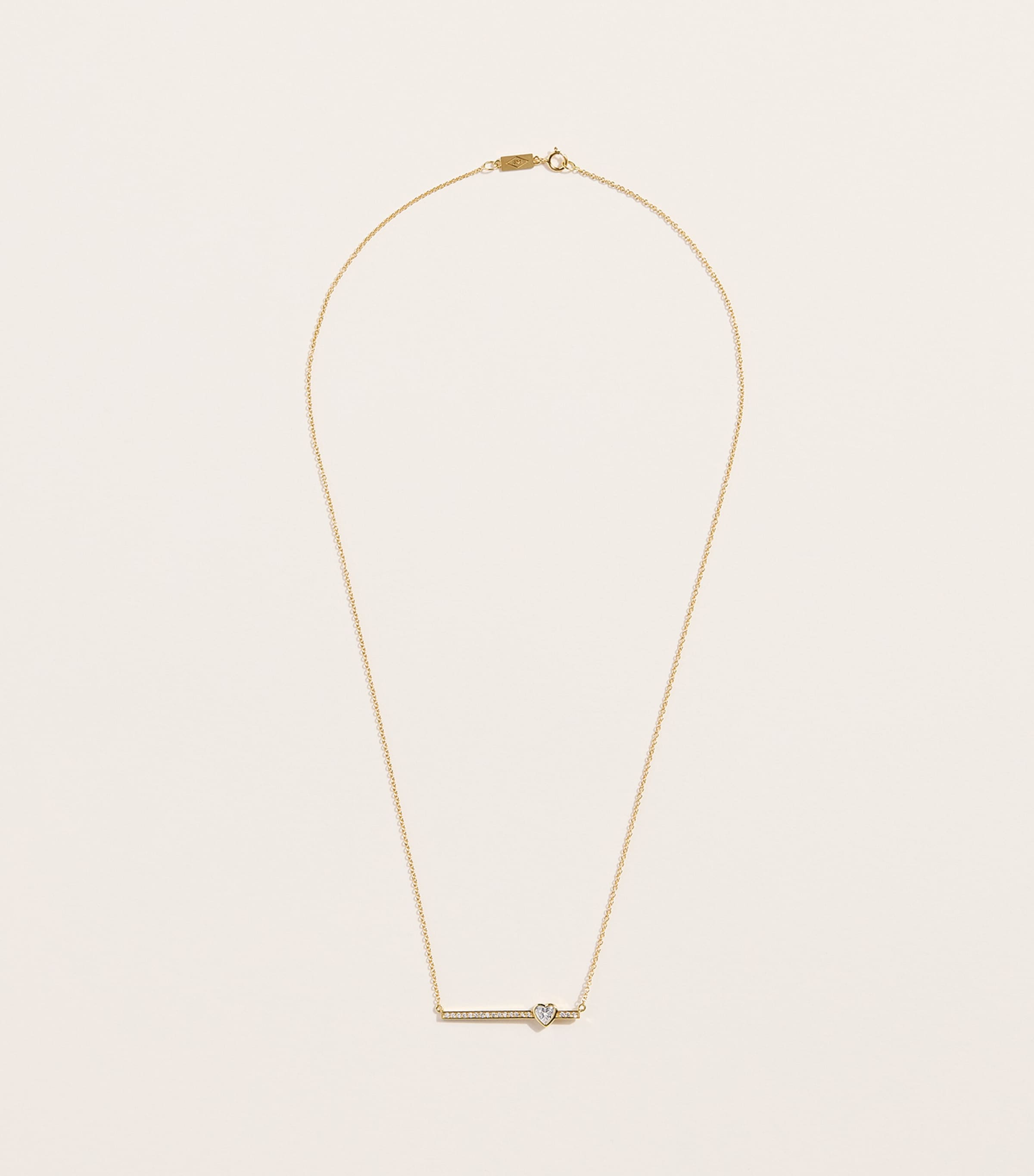 Jennifer Meyer Yellow Gold and Diamond Heart Stick Necklace Yellow Gold Image 3