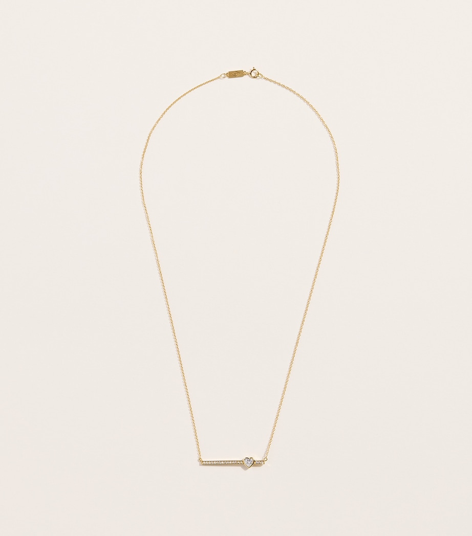 Jennifer Meyer Yellow Gold and Diamond Heart Stick Necklace Yellow Gold Image 3