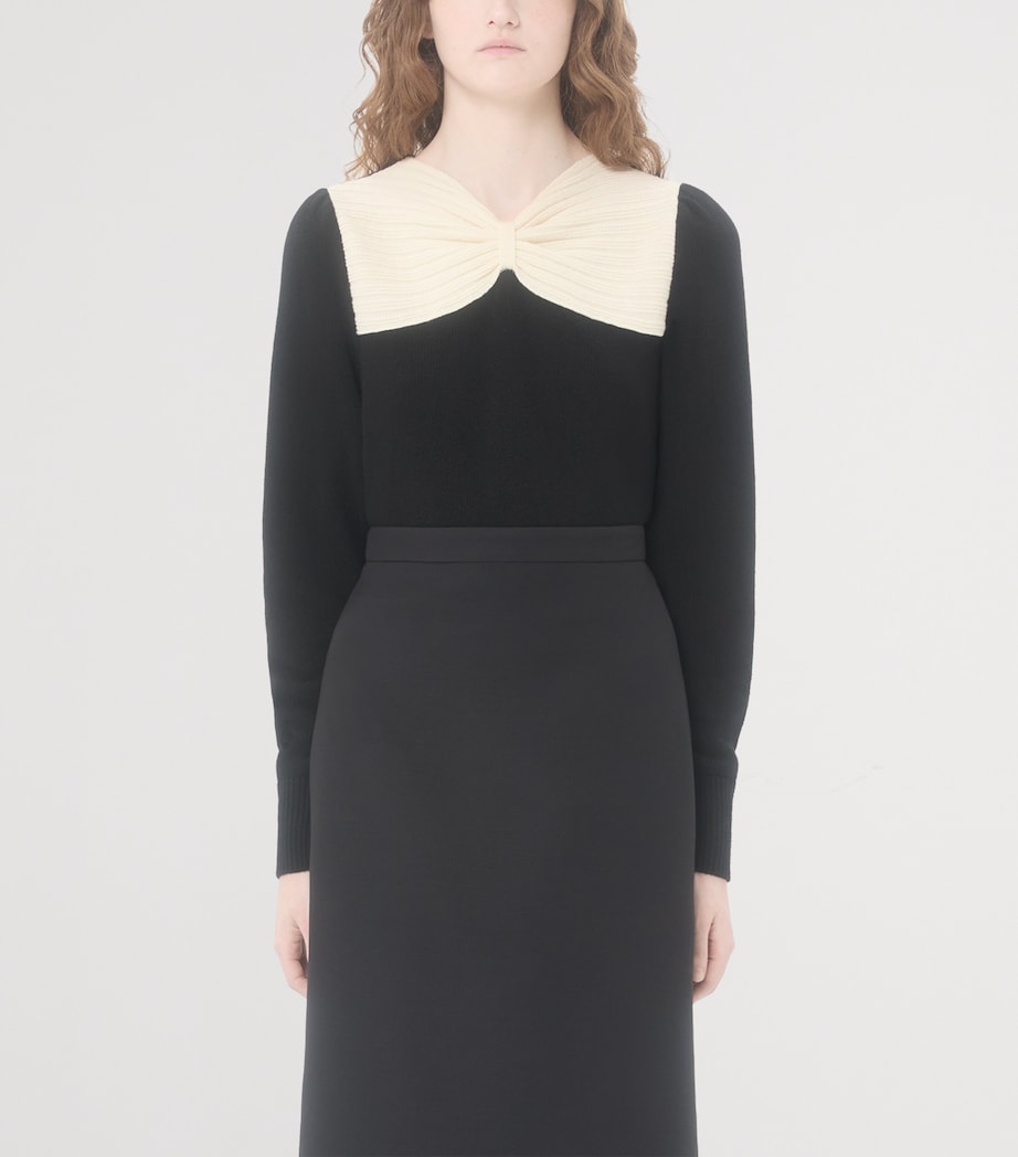 Virgin Wool Bow Sweater 0NA Image 2