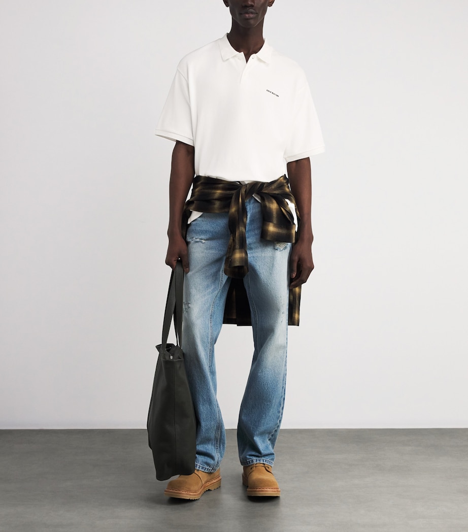 Cotton Pique Mini Logo Polo Shirt VINTAGE WHITE 101 Image 2