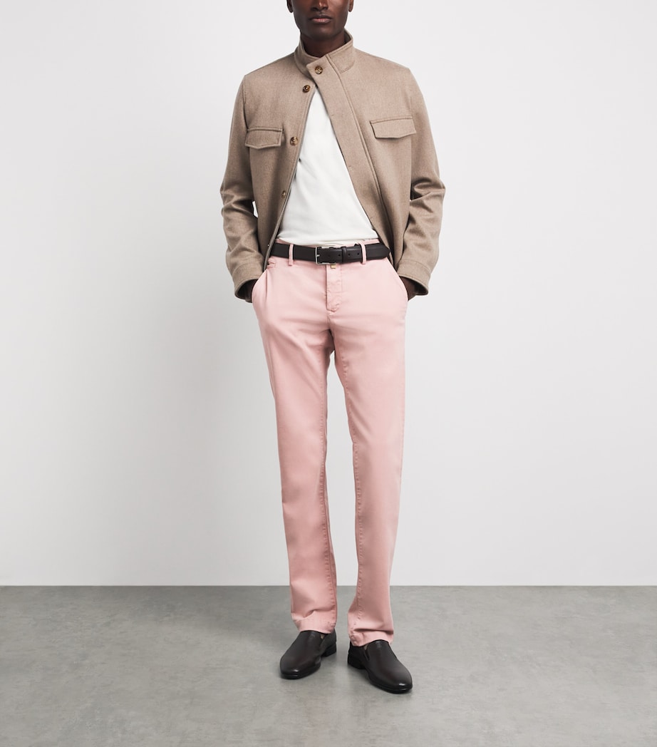 Jacob Cohën Mens Bobby Slim Chinos Pink Image 2