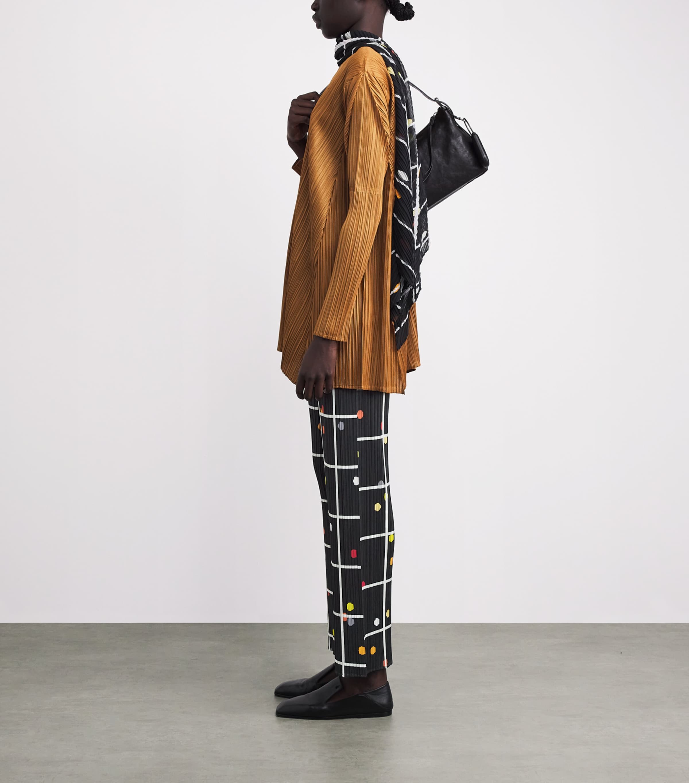 Pleats Please Issey Miyake Womens Crossing Dots Trousers Black Image 2