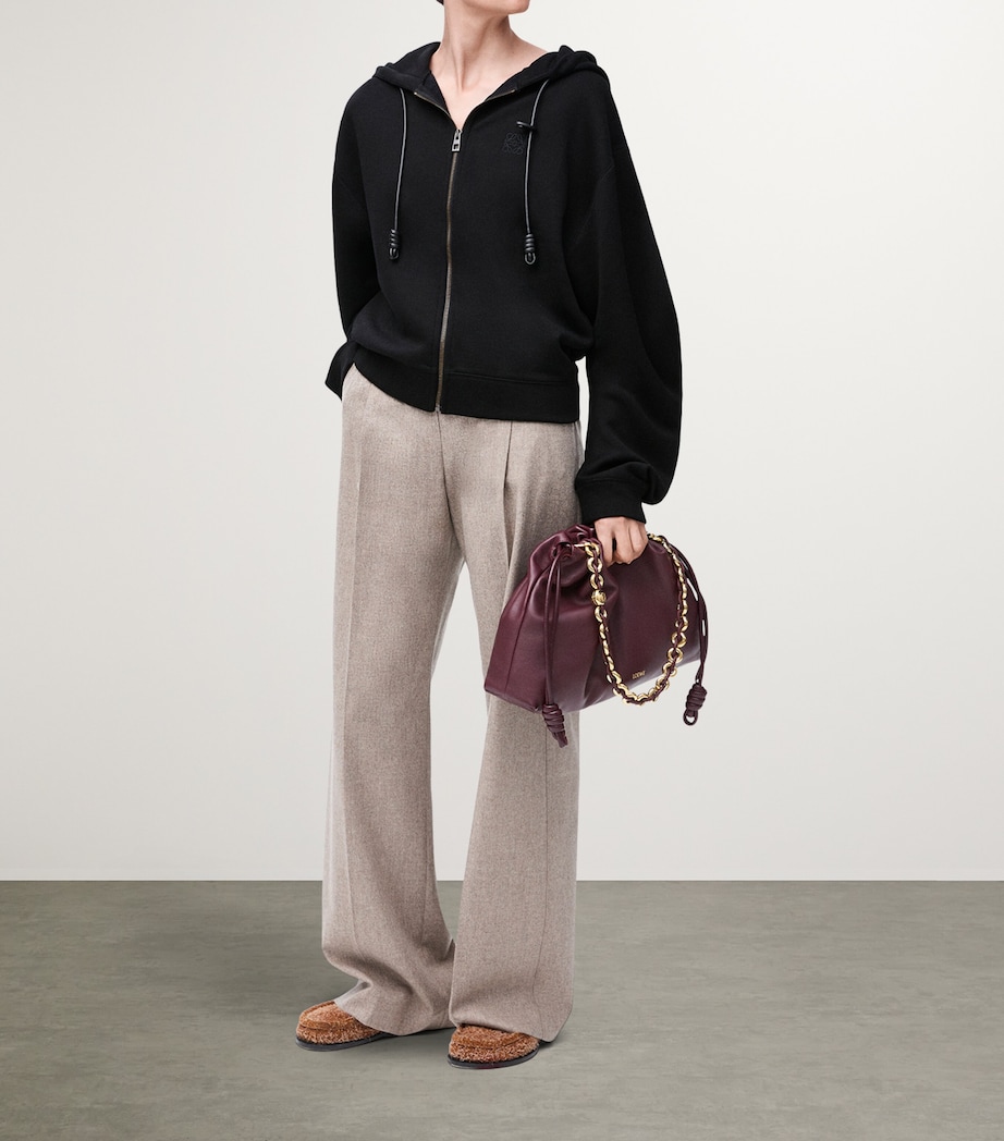 LOEWE Womens Cotton-Blend Flamenco Hoodie Black Image 2
