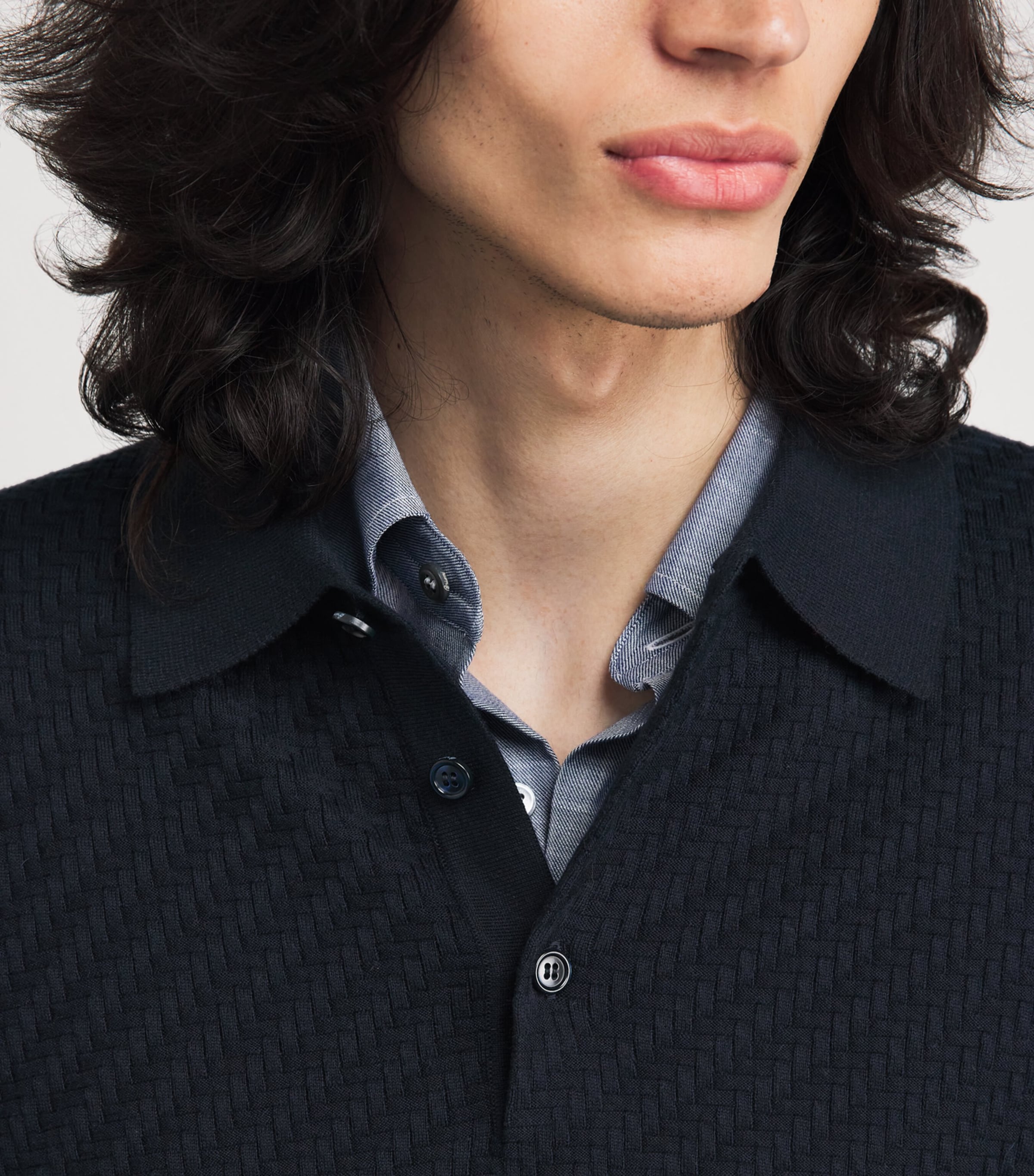 Brioni Mens Cotton-Silk-Cashmere Polo Shirt Image 3