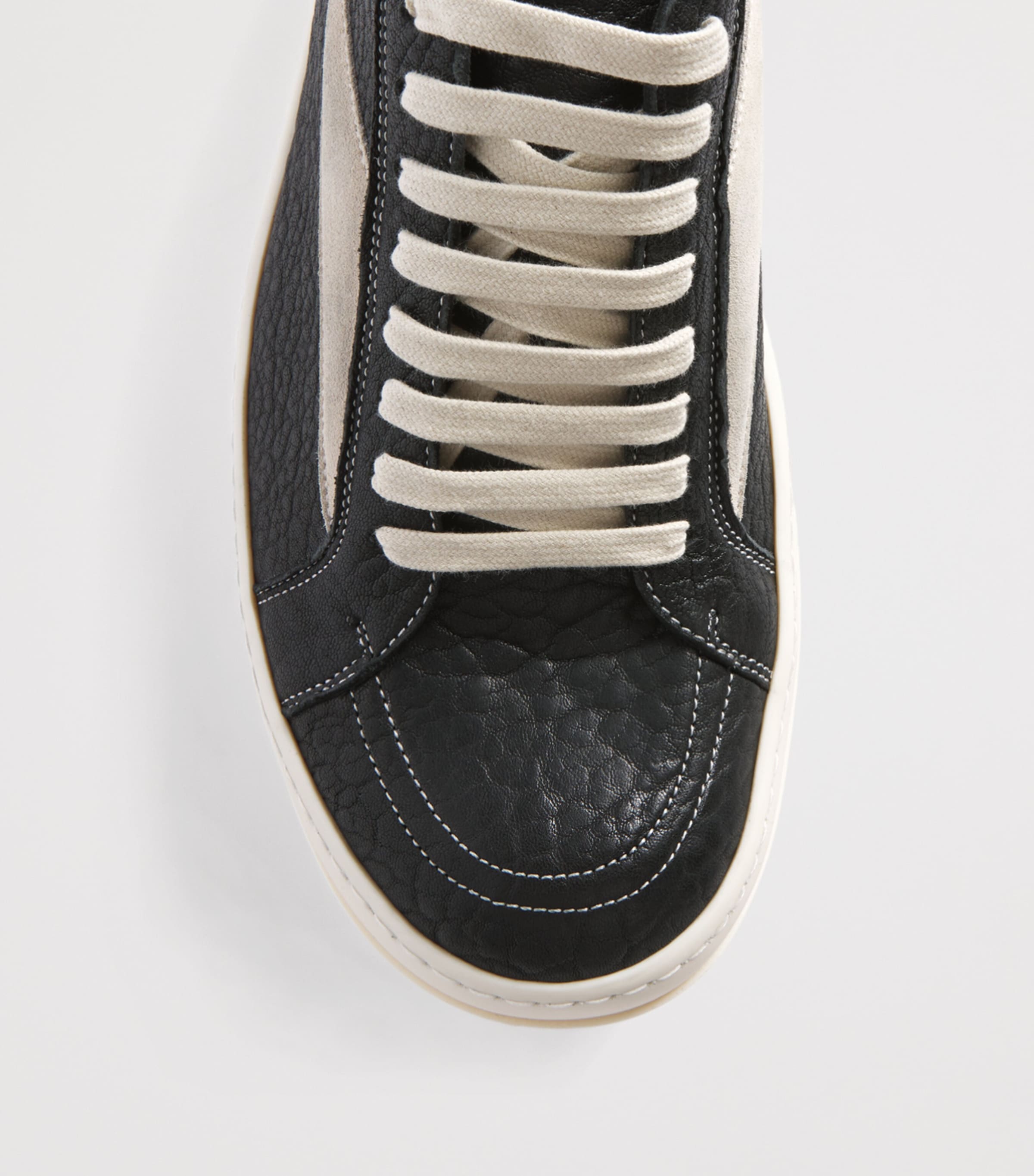 Rick Owens Leather Vintage Sneakers Black/milk Image 5
