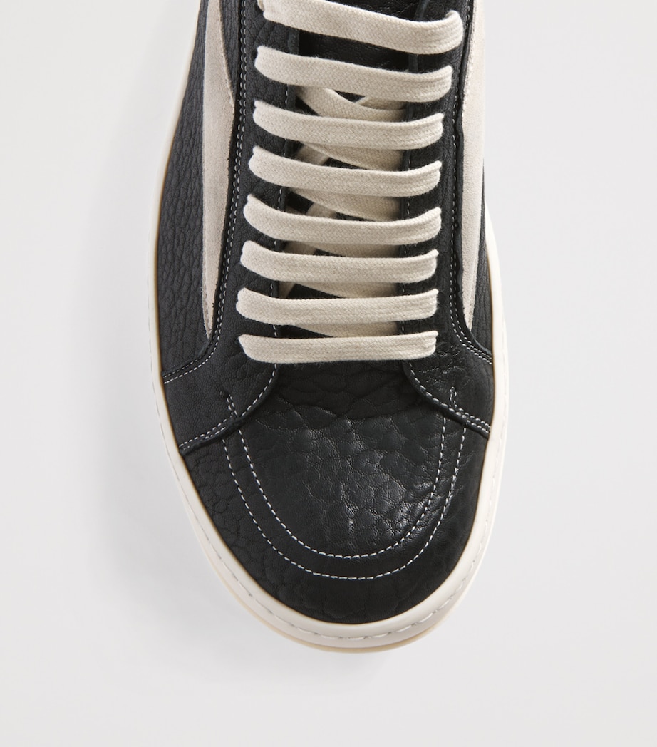 Rick Owens Leather Vintage Sneakers Black/milk Image 5