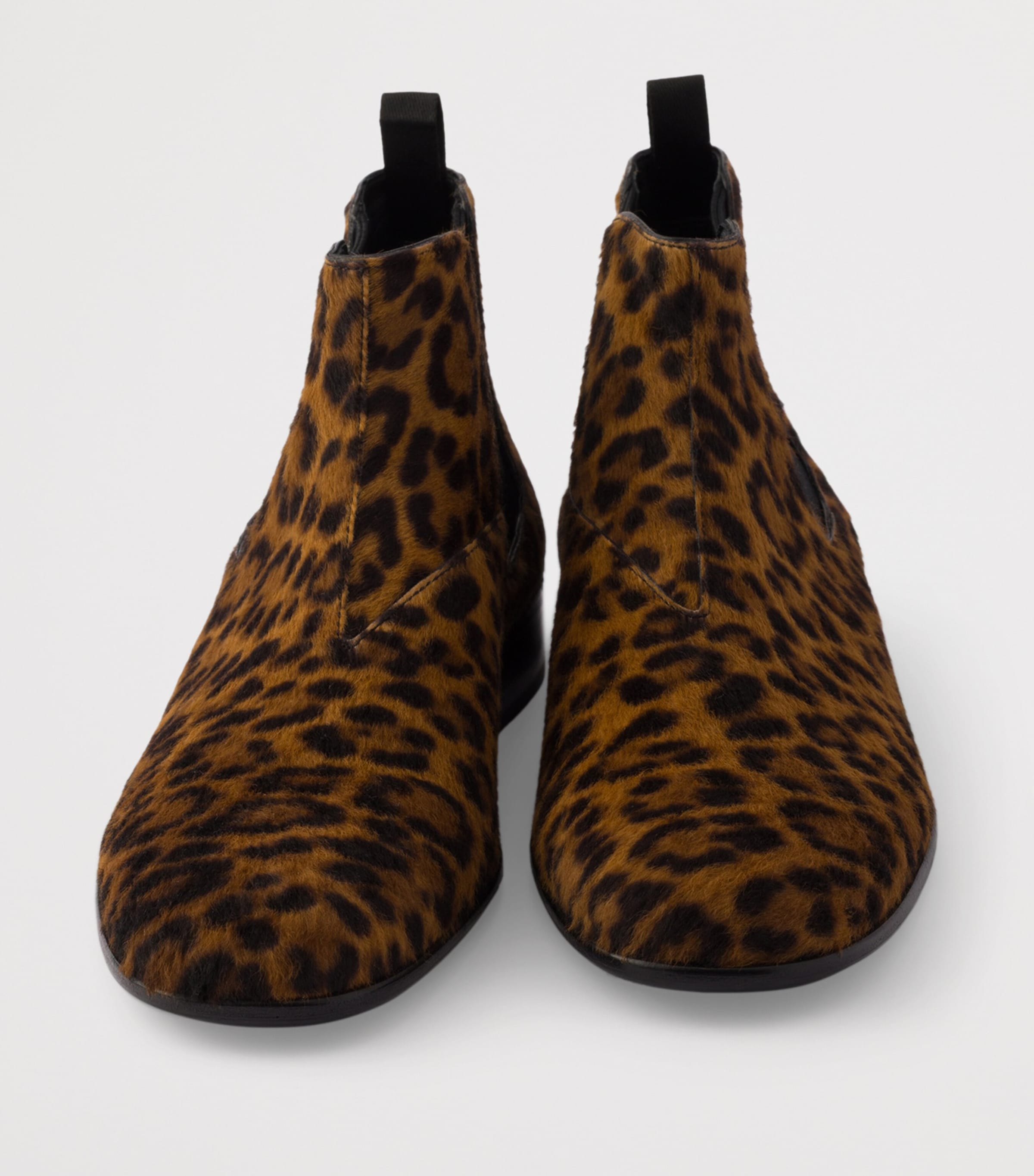 Leather Leopard Print Chelsea Boots F0151 Image 6