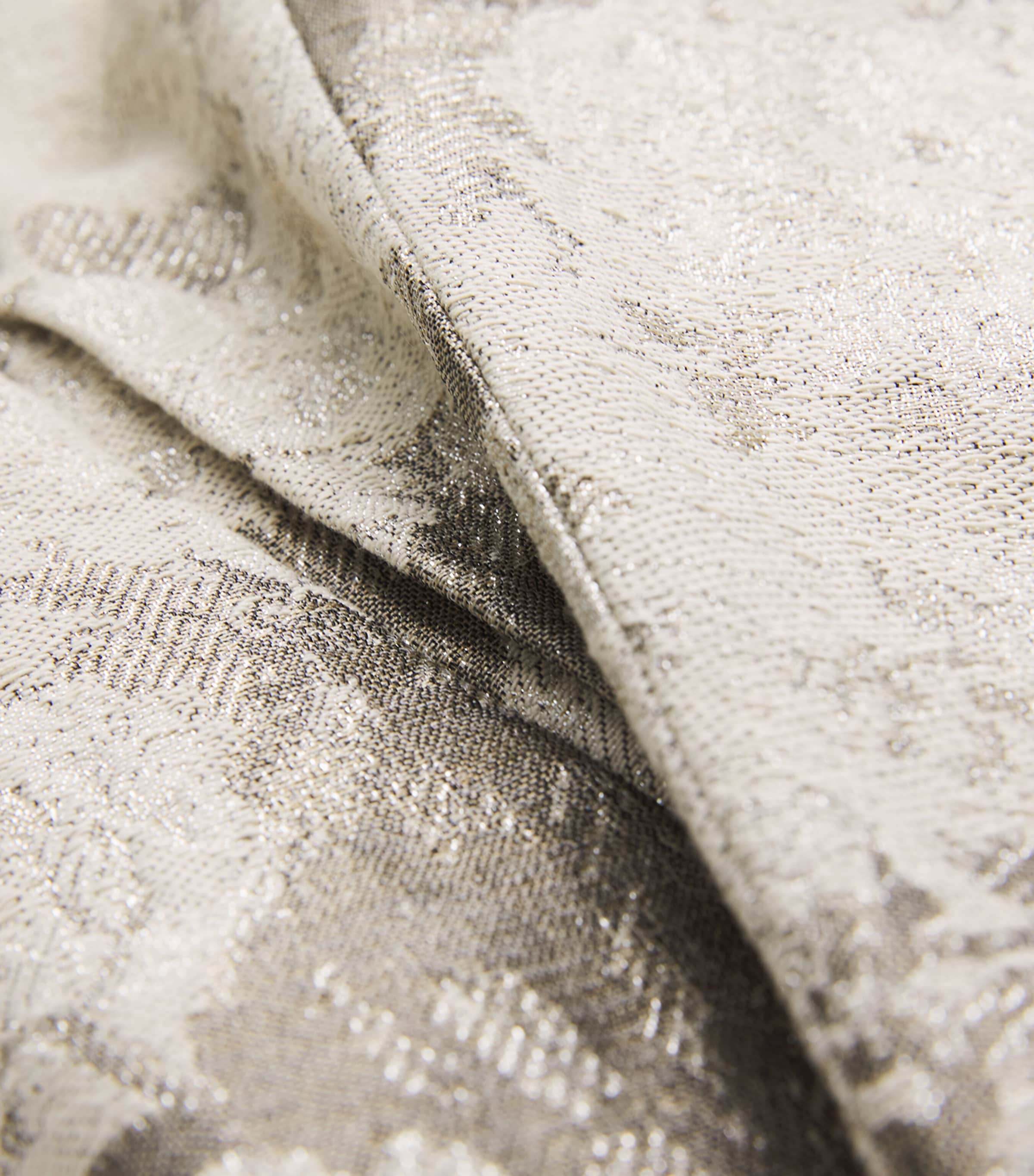 Metallic Jacquard Midi Dress ECRU Image 5