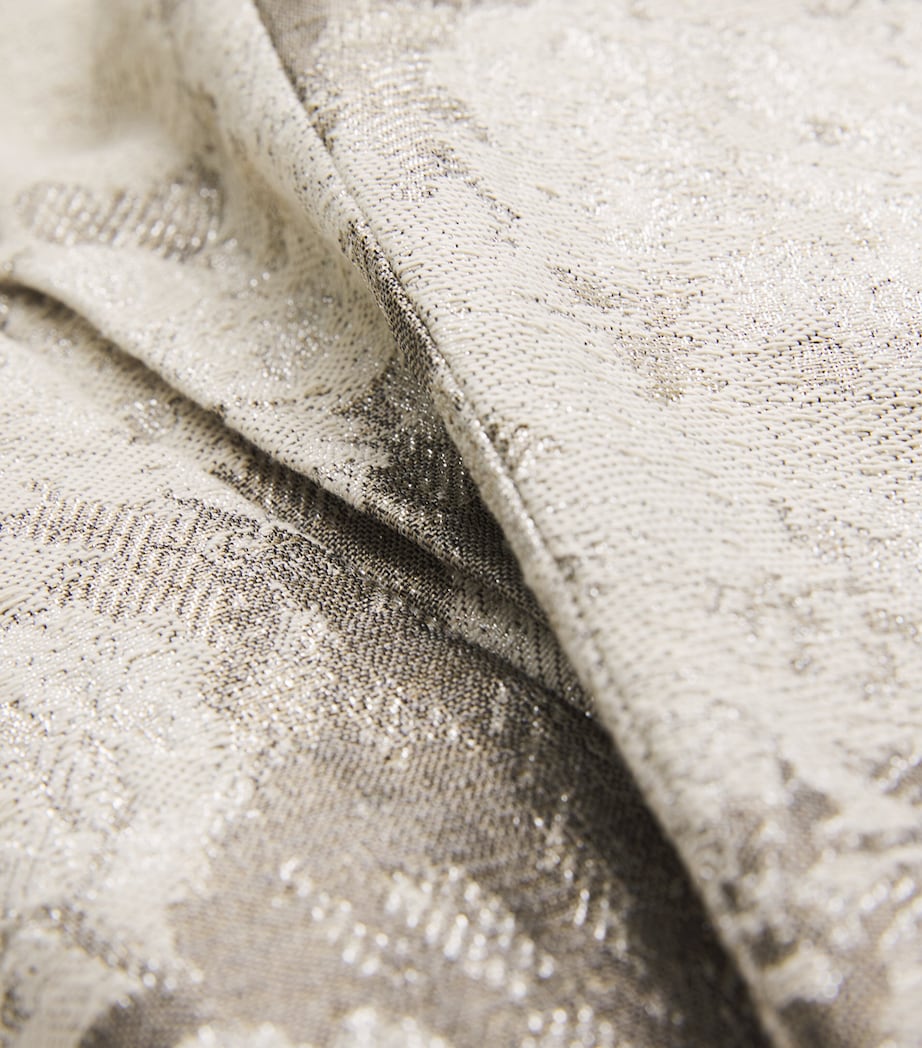 Metallic Jacquard Midi Dress ECRU Image 5