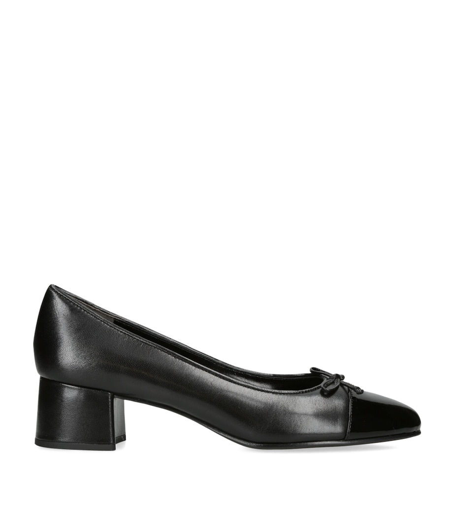 Leather Cap-Toe Pumps BLACK Image 1