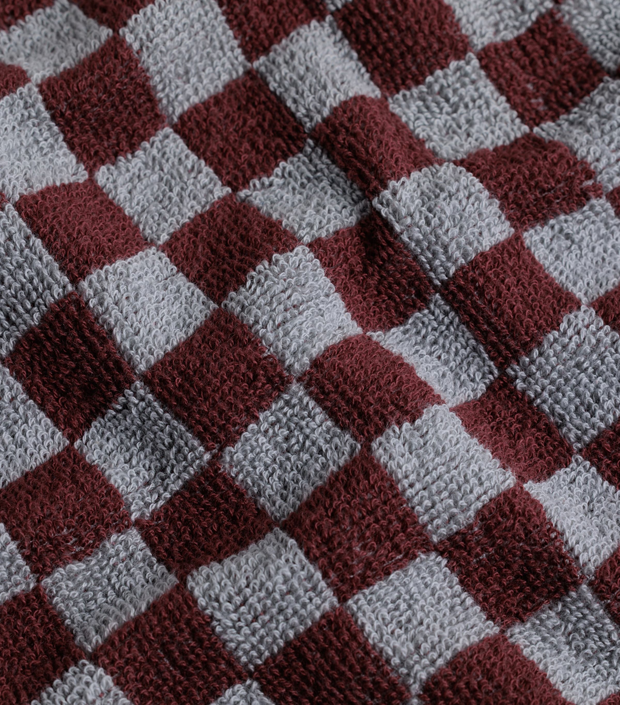 Set of 4 Organic Cotton Check Quill Facecloths (30cm x 30cm) CEMENT & RHUS Image 3