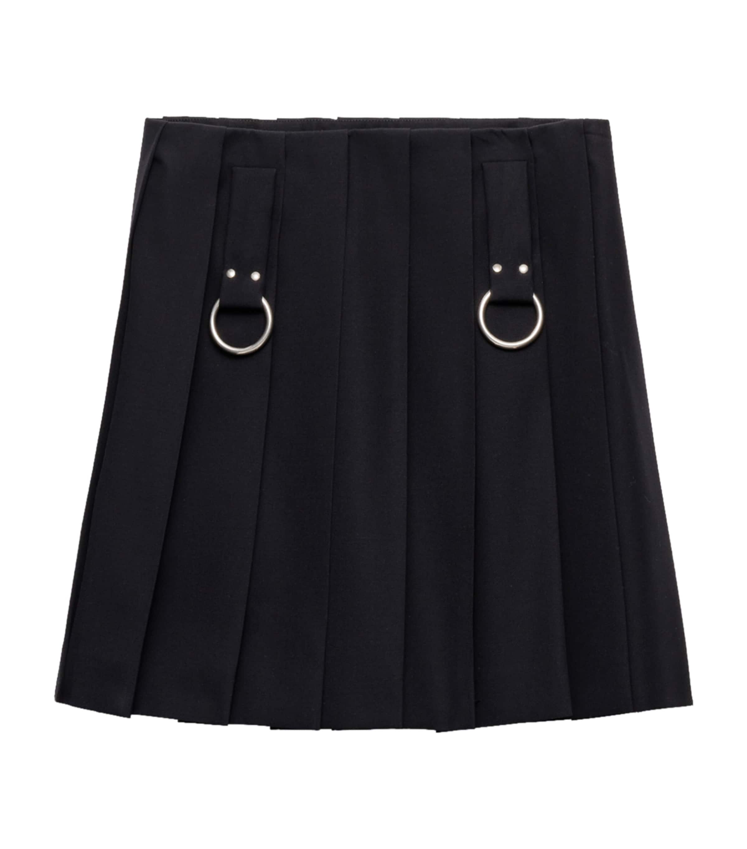 Wool Pleated Mini Skirt F0008 Image 1