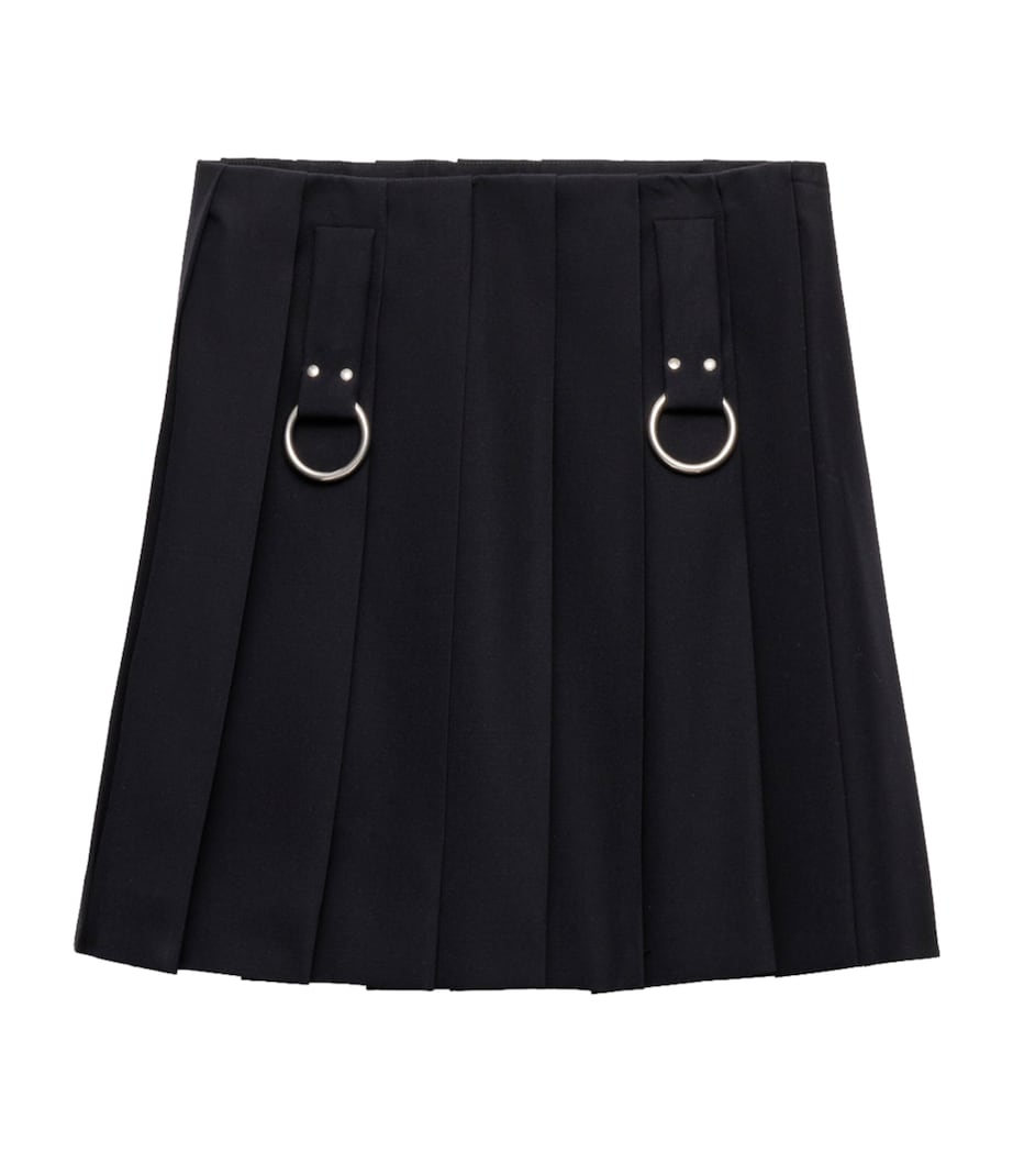 Wool Pleated Mini Skirt F0008 Image 1