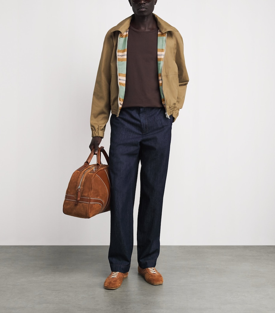 DRIES VAN NOTEN Mens Twill Bomber Jacket Camel Image 2